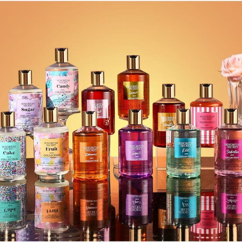 Perfume Fragrance Shower Gel - 女性用シャワージェル 300ml、フレグランスシャワージェル、ベルベットペタル、ウォーターキス、長時間持続する香り、香水シャワージェル