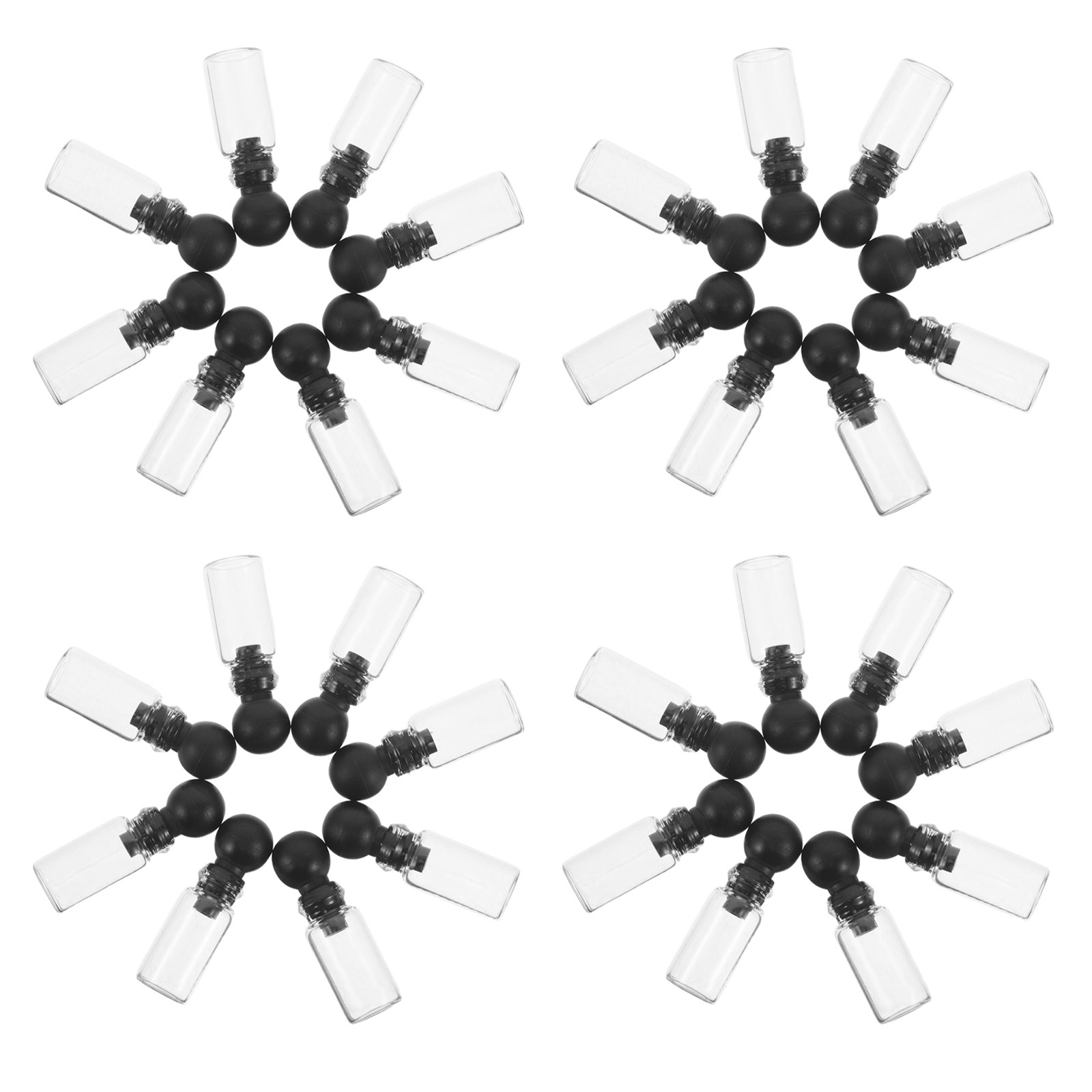 Perfume Fragrance Samples - 150個入り ミニガラス製香水サンプル容器 0.5ml 漏れ防止ボールストッパー付き エッセンシャルオイルボトル 旅行用サンプル容器