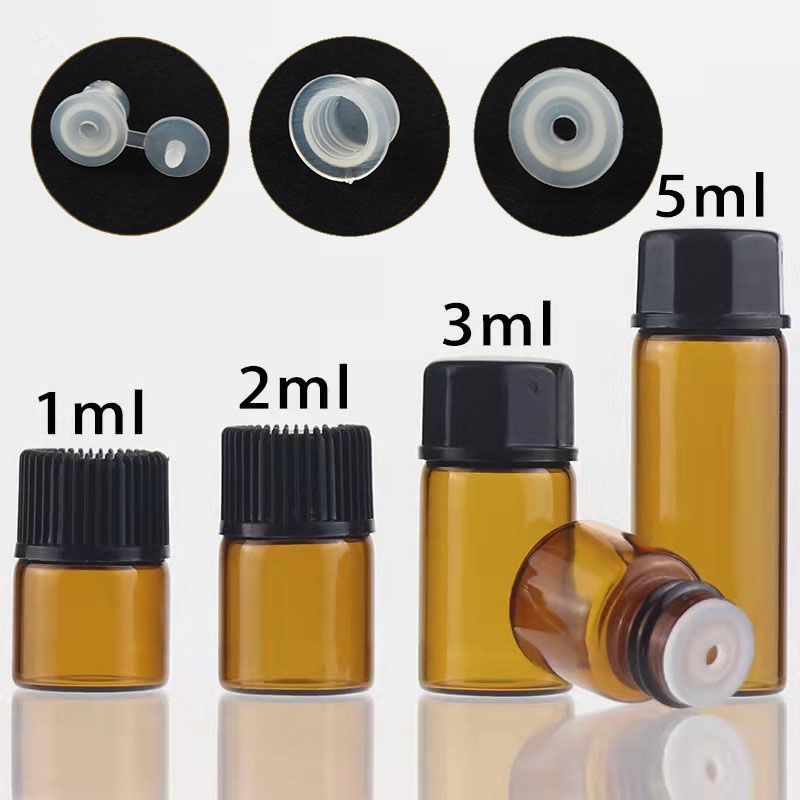 Amber Musk Oil - 10X 100x 1/2/3/5/10ML ミニアンバー空ドロッパーガラスボトルエッセンシャルオイルフレグランスアロマセラピーサンプルバイアルオリフィスリデューサー
