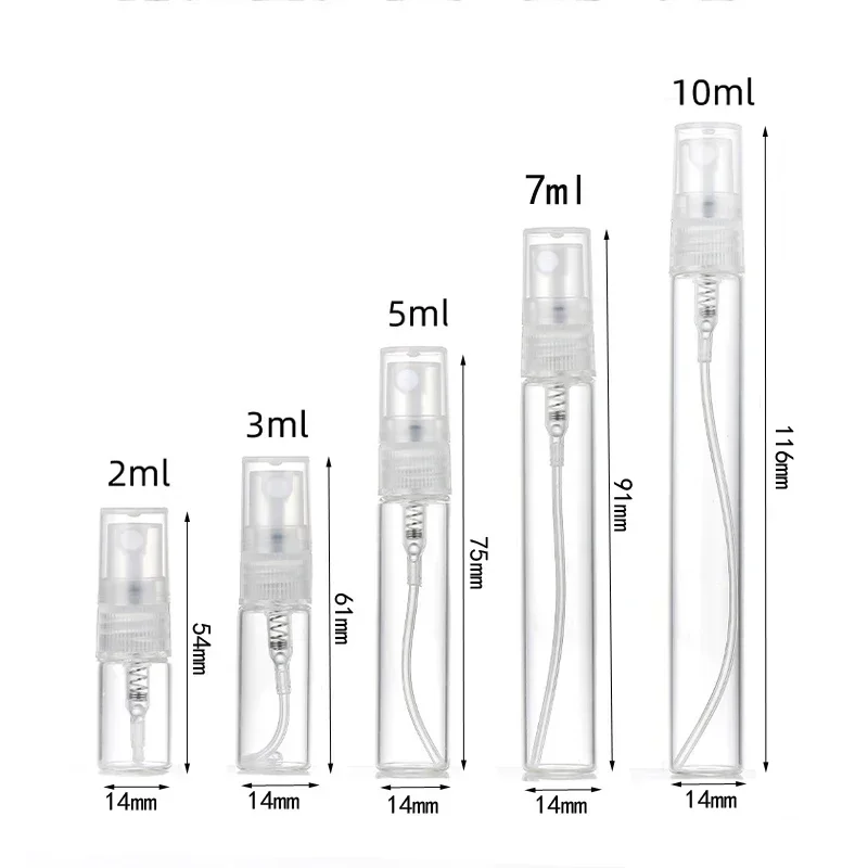 50個入り 2ml-10ml 空の透明ミニガラス香水スプレー - Perfume Fragrance Samples のレビューと価格