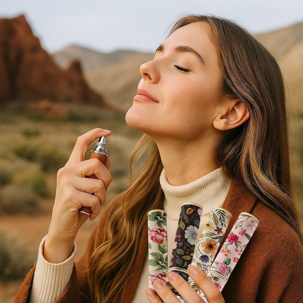 ファッション PU レザー香水瓶 10 ミリリットル花柄化粧 - Perfume Fragrance Samples のレビューと価格