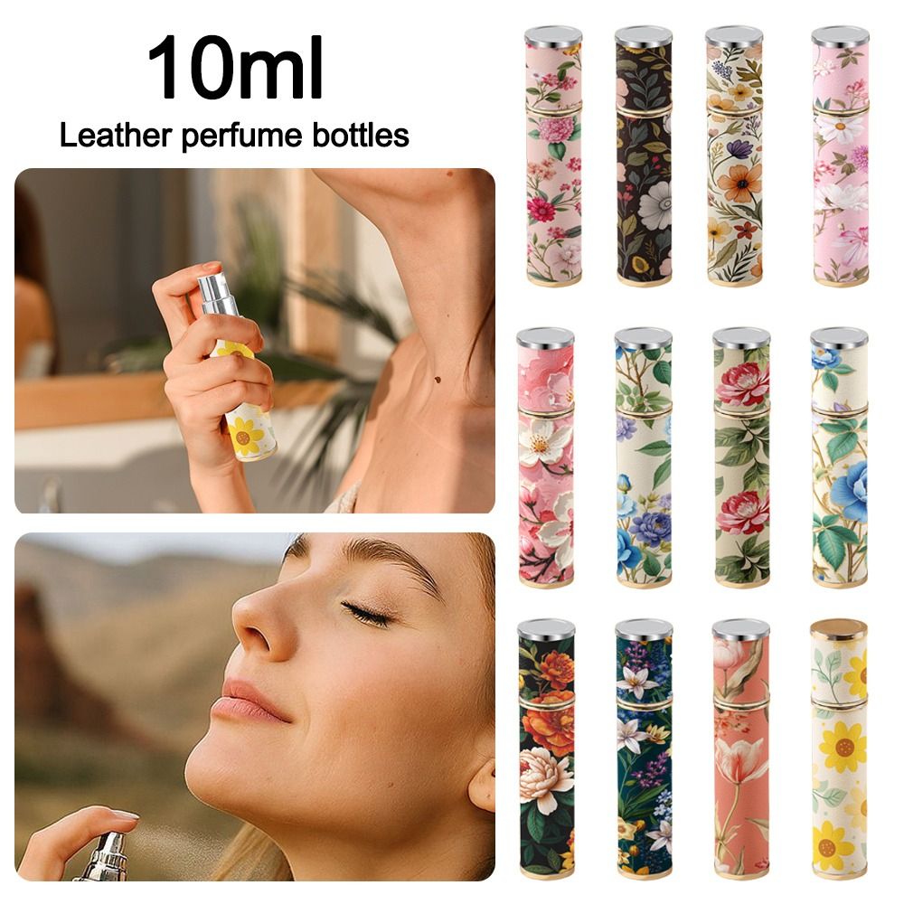 ファッション PU レザー香水瓶 10 ミリリットル花柄化粧 - Perfume Fragrance Samples のレビューと価格