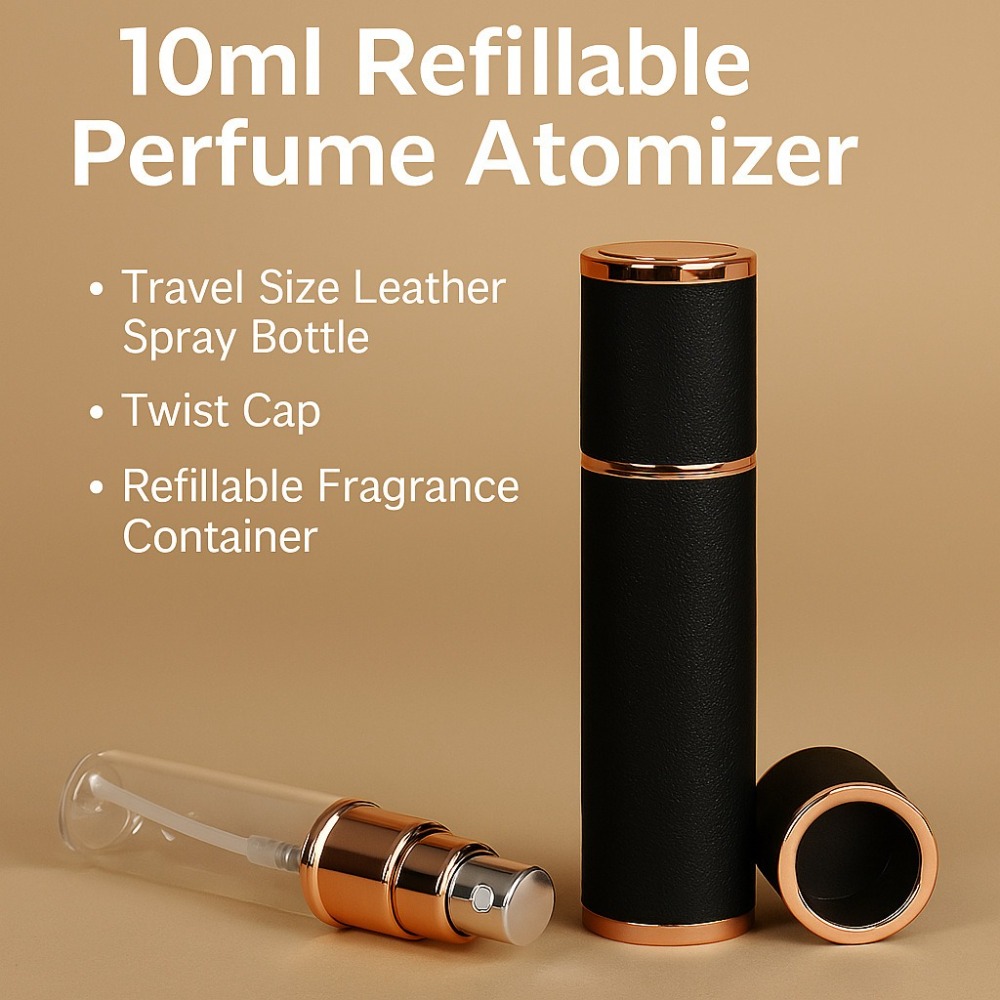 新しいホット10mlプレミアムレザーポータブル香水瓶詰め替え - Perfume Fragrance Samples のレビューと価格